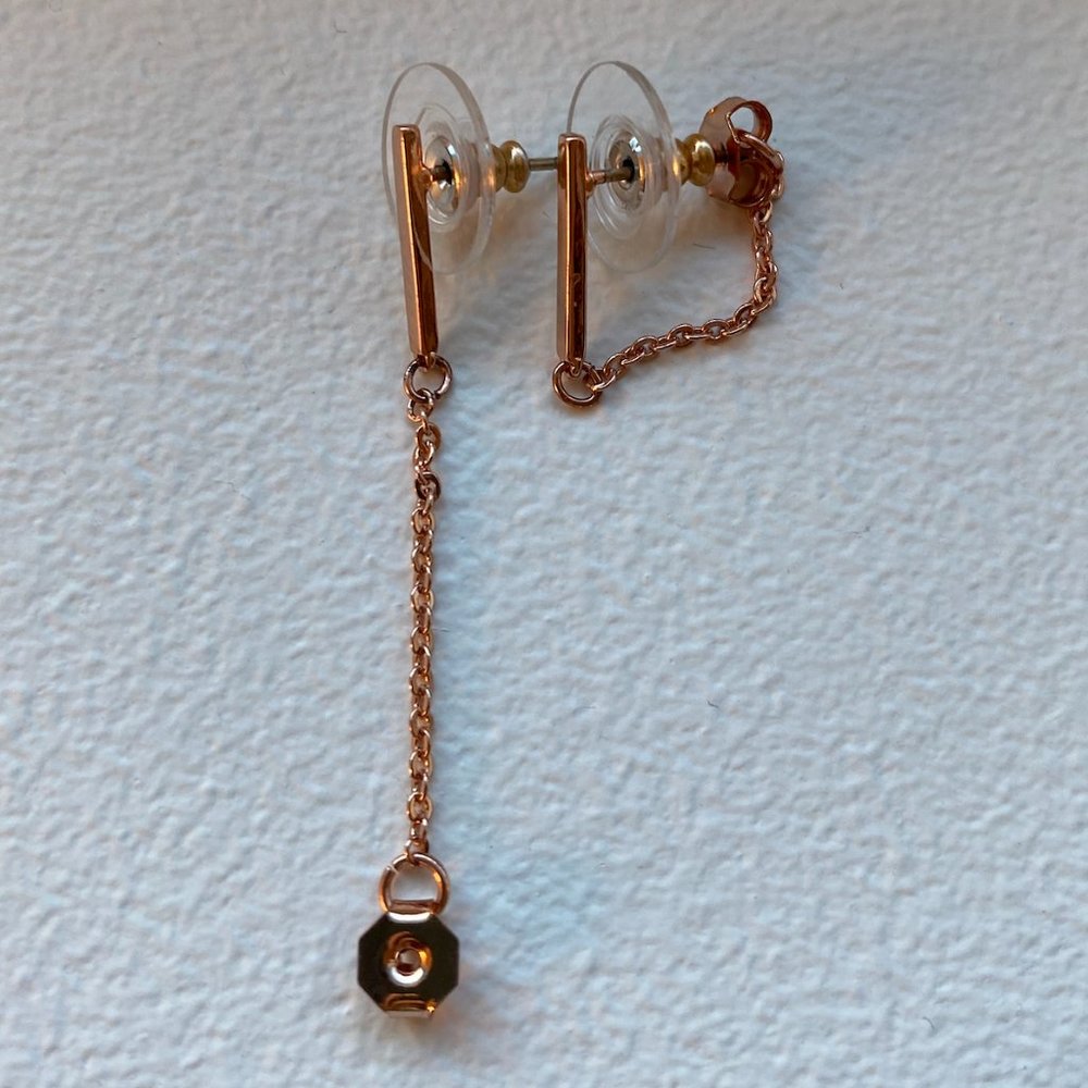 BaubleBar Rose Gold Two Way Earrings